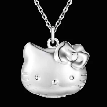 925 Sterling Silver Hot jemné mačička mačka štýl Náhrdelník Prívesok pre Ženy, Luxusné Módne Party, Svadobné Šperky, Vianočné Darčeky