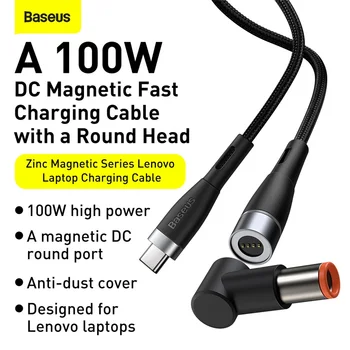Baseus 100W Magnetické USB Typu C na jednosmerný (DC) Kábel Rýchle Nabitie pre Lenovo ThinkPad IdeaPad Moc Nabíjanie notebooku príslušenstvo Kábel Drôt