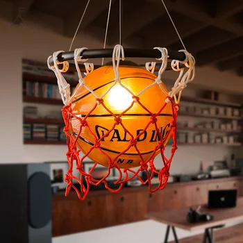 Basketbal Prívesok Svetlá Priemyselný Loft Visí Lampa pre Deti Izba Prívesok Lampa Deti Prázdninový Darček Domov Deco Svietidlá