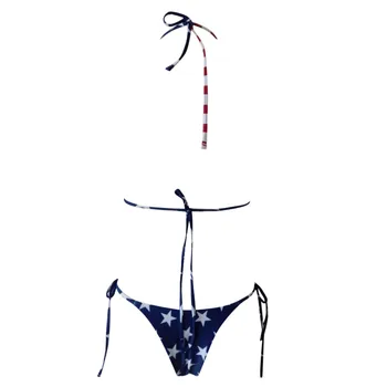 Bikini 2021 Sexy Americkej Vlajky Tlač High Cut Nohy Bikiny Nastaviť Dve Kus Plavky, plavky ženy tankiny plavky ženy