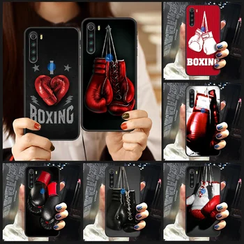 Boxerské rukavice black red Telefón Prípade Kryt Trupu Pre XIAO Redmi 7a 8a S2 K20 POZNÁMKA 5 5a 6 7 8 8t 9 9s pro max black coque mäkké