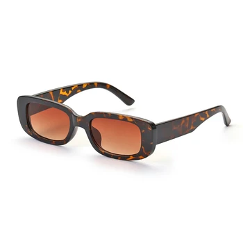 Cestovné Retro Ženy Muži Turistika slnečné Okuliare Elegantný Malý Obdĺžnik Slnečné Okuliare UV 400 Black Leopard Odtieni Vonkajšie Lezenie Okuliare