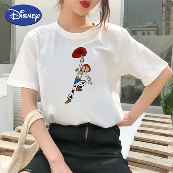 Disney Toy Story Roztomilý Jessie Vytlačené Ženy Topy Lete Európskej American Fashion Nadrozmerná Tričko Soft Dievčatá Estetické Kreslených