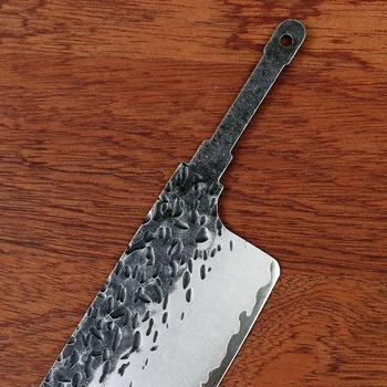 Dávka DIY ručne kované profesionálne kuchynský nôž 9Cr18MOV oceľového jadra tri vrstvy ocele Japonský štýl 7-palcový mäso sekáčik prázdne
