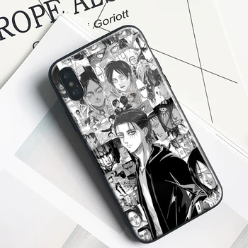 Eren Yeager Útok na Titan Anime Mäkké Tpu Sklo Telefón puzdro pre IPhone SE 6 7 8 Plus X Xr Xs 11 12 Mini Pro Max Samsung RedMi