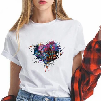 Estetické tvare Srdca Graffiti T shirt Design Osobné Ženy Móde Streetwear American Apparel Edgy Tričko Top Tumblr