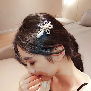 FAMSHIN Elegantné Perly sponky do Vlasov Pre Ženy, Dievčatá Sladké Vlasy Geometrický Ornament Crystal Vlásenky Luk Barrette Vlasy Príslušenstvo