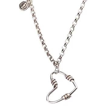 Foxanry 925 Sterling Silver Clavicle Reťazca Náhrdelník pre Ženy Trend Ročníka, Elegantné Jednoduché Duté Láska Srdce Strany Šperky, Darčeky
