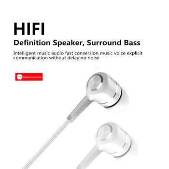 HIFI In-ear Mobilného Telefónu Headset 3,5 mm zabudovaným Mikrofónom Nastaviteľné Objem Káblové Slúchadlá Pre Huawei Xiao, Tablety, MP3