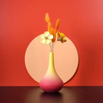 Keramická Váza Matný Hit Farba Váza Moderné Domáce Kancelárie Dekor Kreatívne Kvetinové Zloženie Sušené kvety Obývacia Izba Ornament