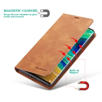 Kniha Flip Telefónu Prípade Etui Huawei Mate 30 20 P30 p40 P20 Pro Česť 10 p40 Lite P Smart Plus 2019 Kožené Magnet Peňaženky Kryt