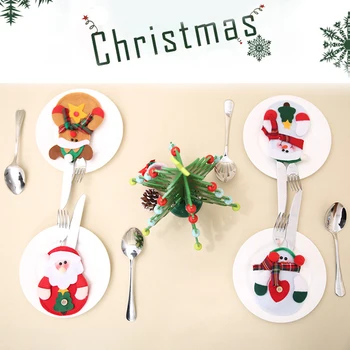 Kreatívne Nože, Vidličky A Držiteľ Puzdro Na Príbor Placemat Vianočné Ozdoby Santa Claus Príbory Klobúk Vianočné Ozdoby