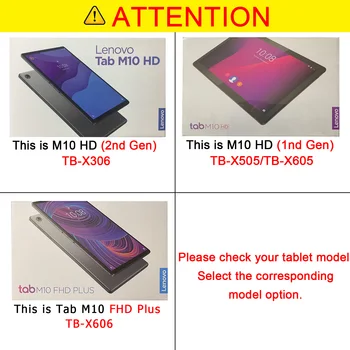 Kryt Na Kartu Lenovo M10 FHD Plus Prípade 2nd Gen TB-X306X X606F X505F X605F Tablet Ultra Slim Prípade
