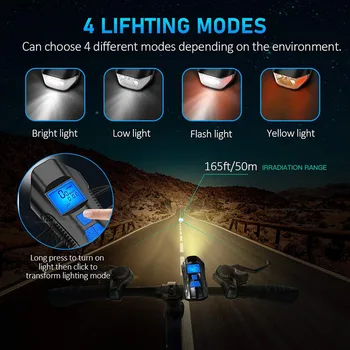 LED Bicyklov Svetla s Bicykel Rýchlomer USB Nabíjateľné Predné Svetlo a roh Nastaviť Nepremokavé Cyklus Svetlometu sa Hodí pre Všetky Mtb