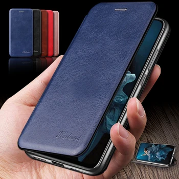 Luxusné Kožené Flip Magnetické puzdro Pre Xiao Mi 10 Pro Poznámka 10 Lite 9 SE Peňaženku Stáť Kryt Telefónu Na Xiomi Mi 9T A3