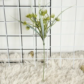 Malé tráve zelenej falošné rastliny, kvet usporiadanie príslušenstvo plastové Umelý kvet domáce dekorácie DIY Faux lístie veniec