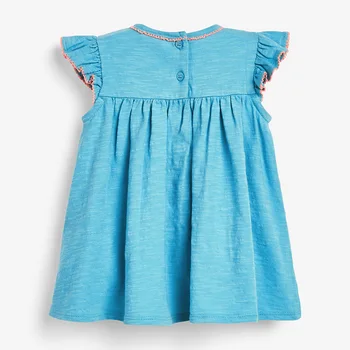 Malý Maven 2021 Letné Šaty pre Dievčatká Modrá Krásne Oblečenie pre Baby Deti Vhodné oblečenie pre Deti 2 až 7