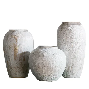 Moderný jednoduchý suchý kvet keramické kvet kvet váza robí Čínsky štýl, dekoratívne hrubej keramiky hrniec porcelánu