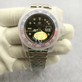 Muži Hodinky GMT Noob V3 Verzia Ázia ETA 2836 Náramkové hodinky Vodotesné 50M Sapphire Keramické Rám z Nehrdzavejúcej Ocele Pevná Spona