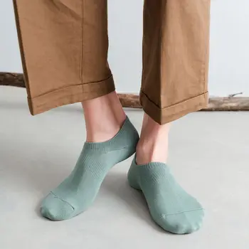 Mužov Bavlna Neviditeľné No Show Ponožky Non-slip Lete Farbou Silikónové Krátke Ponožky Módne Pohodlné Členkové Ponožky Čln