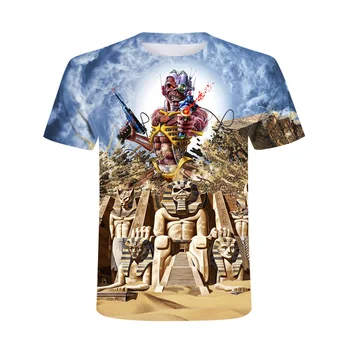 Móda Hudobná skupina 3D Vytlačené T-shirt Mužov a Žien v Lete Hip Hop Lebky Krátky Rukáv Harajuku T-shirts Tee Topy Camiseta