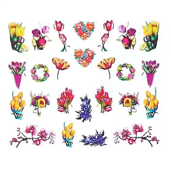 Na nechty, Nálepky kvetov Vytlačené Nail Art Odtlačkový Štýlový Manikúra Dekorácie pre Ženy