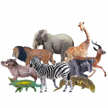 PNSO Afrike Zvierat Obrázok Lev, Gepard Thomson je Gazelle Wildebeest Zebra, Žirafa, Slon Warthog Hroch Chameleon Hračka