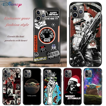 Pre iPhone 12 11 Pro Max mini Bright Black Prípad Star Wars, baby, yoda Mickey pre iPhone Max XR X 8 7 6 Plus 5S SE Telefón Prípade