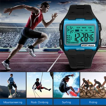 Pánske Digitálne Hodinky Mužov Športové Náramkové hodinky LED Duálny Čas Krokomer Budík 50M Nepremokavé Vojenské Hodinky Relogios Masculino