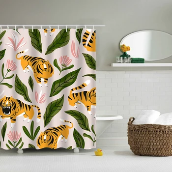 Roztomilý Tiger Nepremokavé Sprchový Záves Polyester Sprchovanie Kúpeľ Dekorácie, Záclony, V Kúpeľni Domov Sprchové Závesy 180x180cm