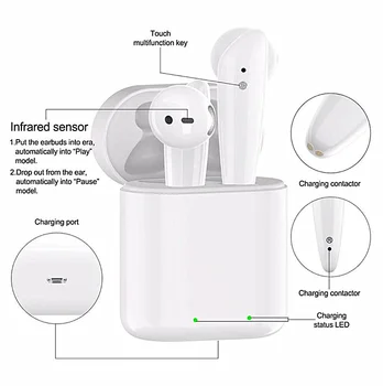 SPTUO Bluetooth Slúchadlá tws Slúchadlo Snímač Bezdrôtové Slúchadlá Stereo Surround Zvuk Touch Ovládania Slúchadlá Pre Smart Telefón