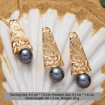 SophiaXuan Havajské Polynézskej Šperky Nastaviť Farebné Perly Geometrické Samoa Visieť Náhrdelníky Náušnice, Sety Veľkoobchod pre Ženy 2021