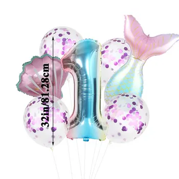 Strana Narodeniny Dekorácie Digitálne Vzduchu Balón Fishtail Balón Tému Balón Vytvoriť Atmosféru Morská Víla Balón Package Krásne