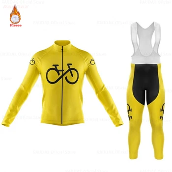 Strava BiackNew Teplé 2021 Zimné Thermal Fleece Cyklistické Oblečenie pánske Jersey Vyhovovali Vonkajšie Koni Bike MTB Oblečenie Náprsníkové Nohavice Nastaviť