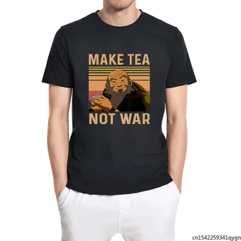 Strýko Iroh Čaj Nie Vojna - Pokojné Samuraj Čaj Napájačiek Vintage Mens T-Shirt Unisex Tričko Cartoon Harajuku Mikina