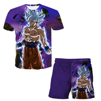 Super Dragon Ball Goku Vegeta T-shirts Vyhovovali Boys&Girls Deti Oblečenie Vyhovovali Japonskom Anime Deti Kostým Gohan Beerus Topy+šortky