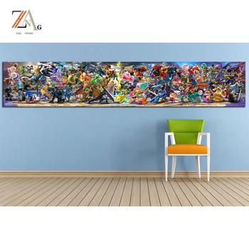 Super Smash Bros, Video Hry, Plagát Kreslený Obrázok Maľovanie na Plátno Anime Umenie nástenná maľba na Domáce detské Izby, Dekorácie