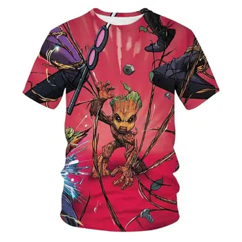 Superhrdina Groot Film Strážca Milky Way T-shirt 2021 Lete Novej pánskej 3D Tlač Detí Anime T-shirt