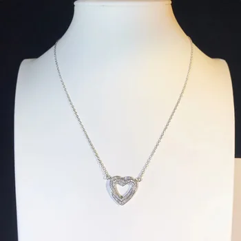 TSHOU12 TIFF 925 sterling silver srdce clavicle reťazca krátke dievča, darček šperky