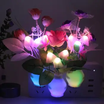 US/EU Plug Energeticky úsporné Svetlo Ovládanie Indukčných LED Nočné Svetlo Romantický Farebné granátové jablko Črepníkové Nočné Svetlo