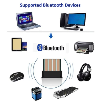 USB Adaptér Mini hardvérový kľúč USB Adaptér Bluetooth Prijímač Konektor Vysielač Black Pre Počítač PC Windows, OS X, Macbook
