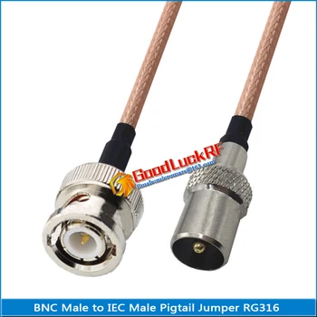 Vysoko kvalitné Predĺžiť kábel Q9 BNC Male Na IEC TV Muž Pigtail Jumper RG316 kábel BNC - IEC Nízke Straty