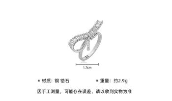 Vysoká Kvalita Zirconia Bowknot Krúžok 2021 Nastaviteľné Jemné Krúžky Pre Dievča Ženy Všetkých Zápas Prst Jemné Šperky Darček Bague Femme