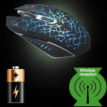 W210 2.4 G Wireless Mouse Farebné Odlesky Optické Ergonomické 2400DPI Herná Myš Pre Notebook PC Desktop, Notebook Myš