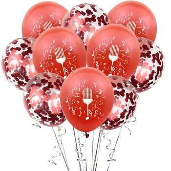 ZLJQ Hudba berie na vedomie, Balóny, Konfety Narodeninovej Party Dekorácie 10pcs Latex Hélium Ballon Svadba, Vianoce, Nový Rok Domova