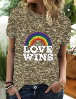 Ženy Hrdosti Lgbt Láska Vyhrať Tričko Topy Žena Harajuku láska Je Láska T-shirt Dievča, Gay Love Lesbické Rainbow Oblečenie