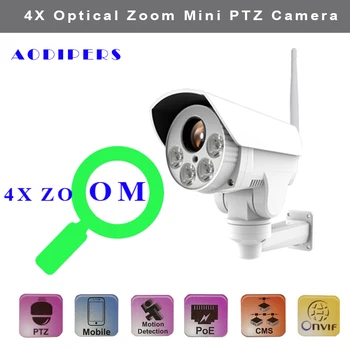1080P Mini WIFI PTZ Kamera podporuje H. 264 H. 265 CMOS 2.8-12 mm Motorizované Objektív Onvif 2.4 bezdrôtový Vodotesný Rýchlosť Bullet Kamera