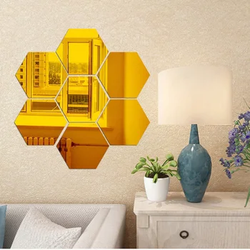 12Pcs/Set DIY 3D Zrkadlo na Stenu-Nálepky Hexagon Domova Zrkadlo Dekor Nálepky Umenie Stenu, Dekorácie, Nálepky, Multi-farebné Dropship