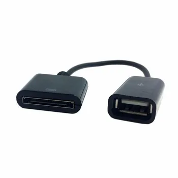 15 CM Dokovacej 30pin Samica na USB 2.0 Žena Údaje Poplatok Krátky Kábel Dock 30P Black & White