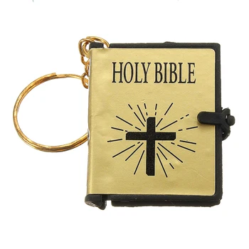1PC Mini Biblie Keychain anglickej BIBLIE SVÄTEJ Náboženských Kresťanských Ježiš